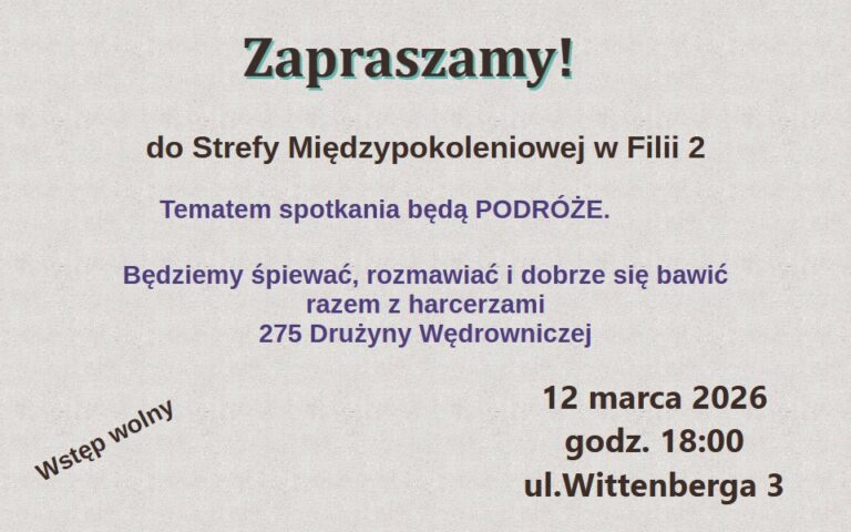 Strefa Międzypokoleniowa Zaproszenie