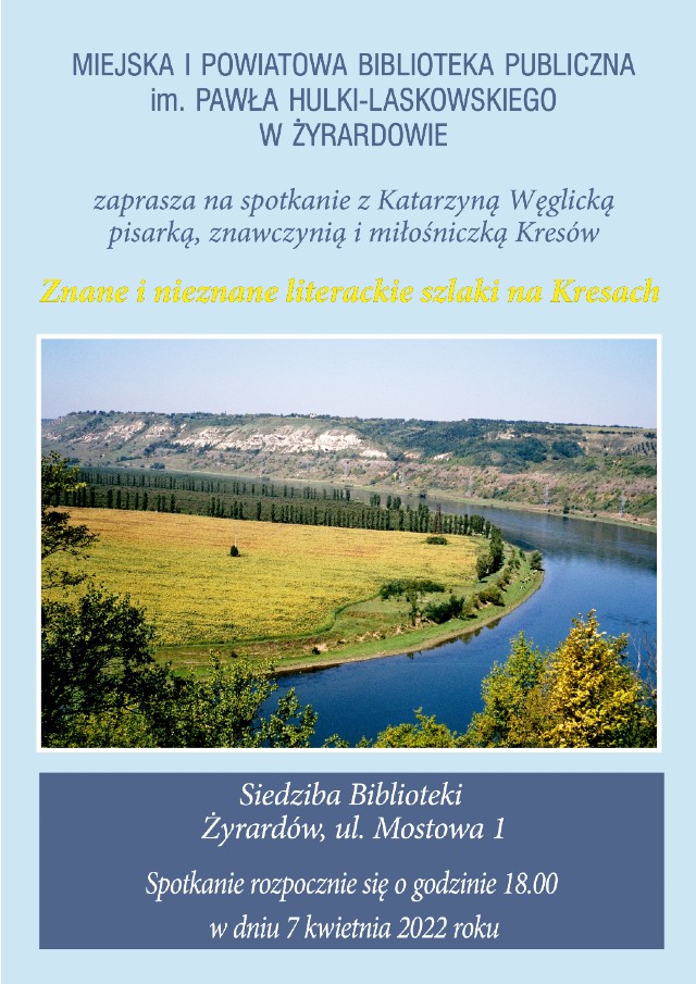 Plakat informujący o spotkaniu autorskim a Katarzyną Węglicką